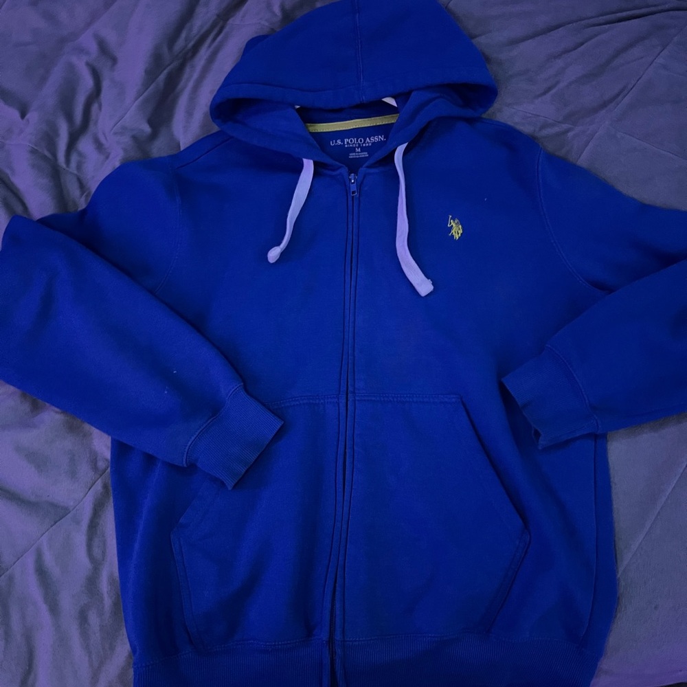 U.S. Polo Assn. Royal Blue Hoodie with Yellow Logo